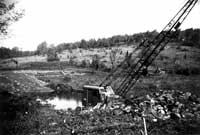 In the 1950s, workers (above) excavated a lake on the McMickle Farm. The formerly rundown property was soon transformed into a popular waterpark.