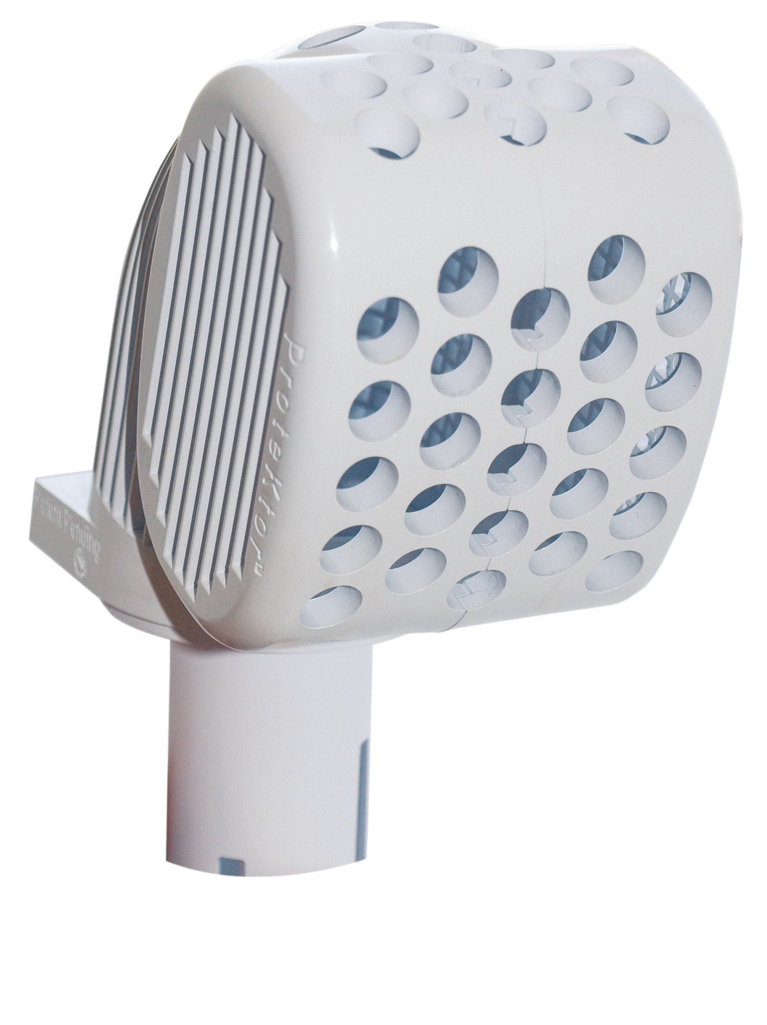 Access blocked: The Pool and Spa Drain ProteKtor inserts directly into the drain’s pipe. It's meant to prevent access and diffuse vacuum if the drain cover comes off.