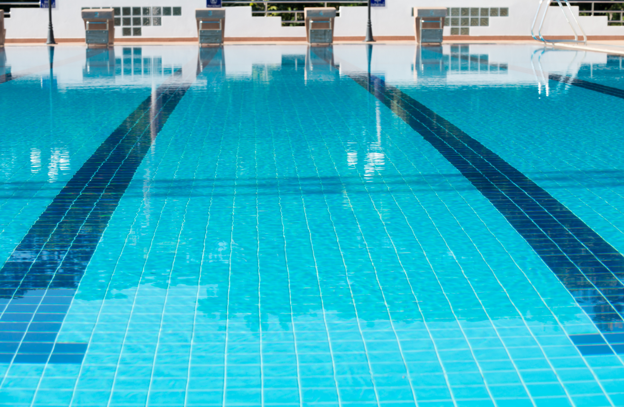 Blue line of lane in  swimming pool