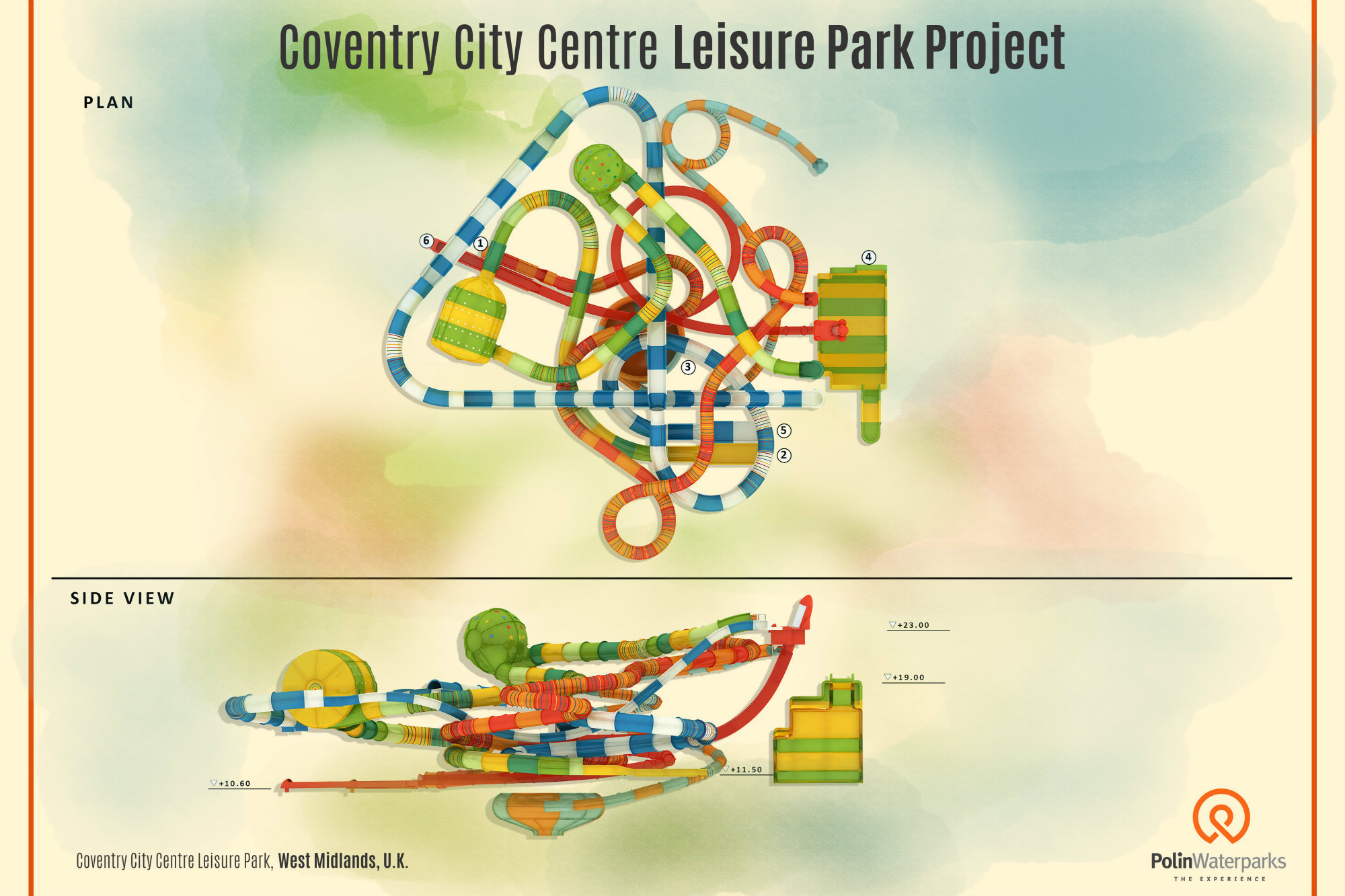 A rendering of Polin's slide design for Leisure Park.
