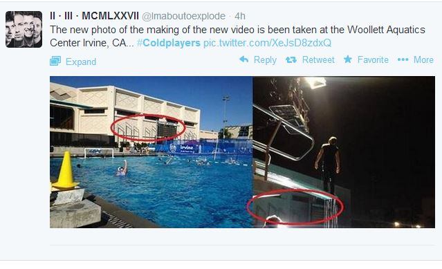 @Imaboutoexplode&nbsp;proves that aquatics facilities can be used for more than just training and swim lessons with this photo of what is allegedly Coldplay front man Chris Martin standing on the edge of a diving board fully clothed while filming the band's next video. Wonder if any of the regular patrons of the Woollett Aquatics Center in Irvine, Calif. were able to watch from afar. #AISwimSocial