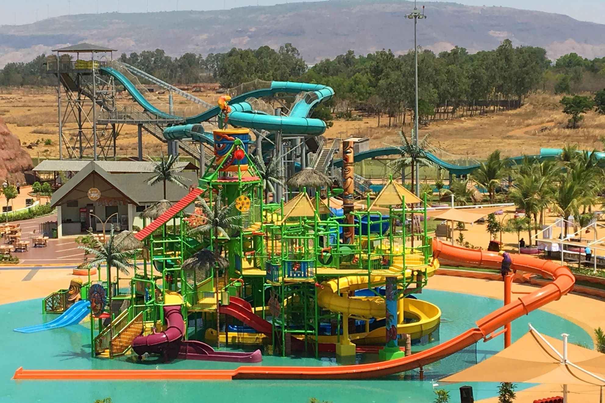 The Royal Castle is perhaps the most talked about attraction at Wet N Joy Waterpark in Lonavala, India. The tiki-themed AquaPlay RainFortress by WhiteWater West covers 10,000 square feet.