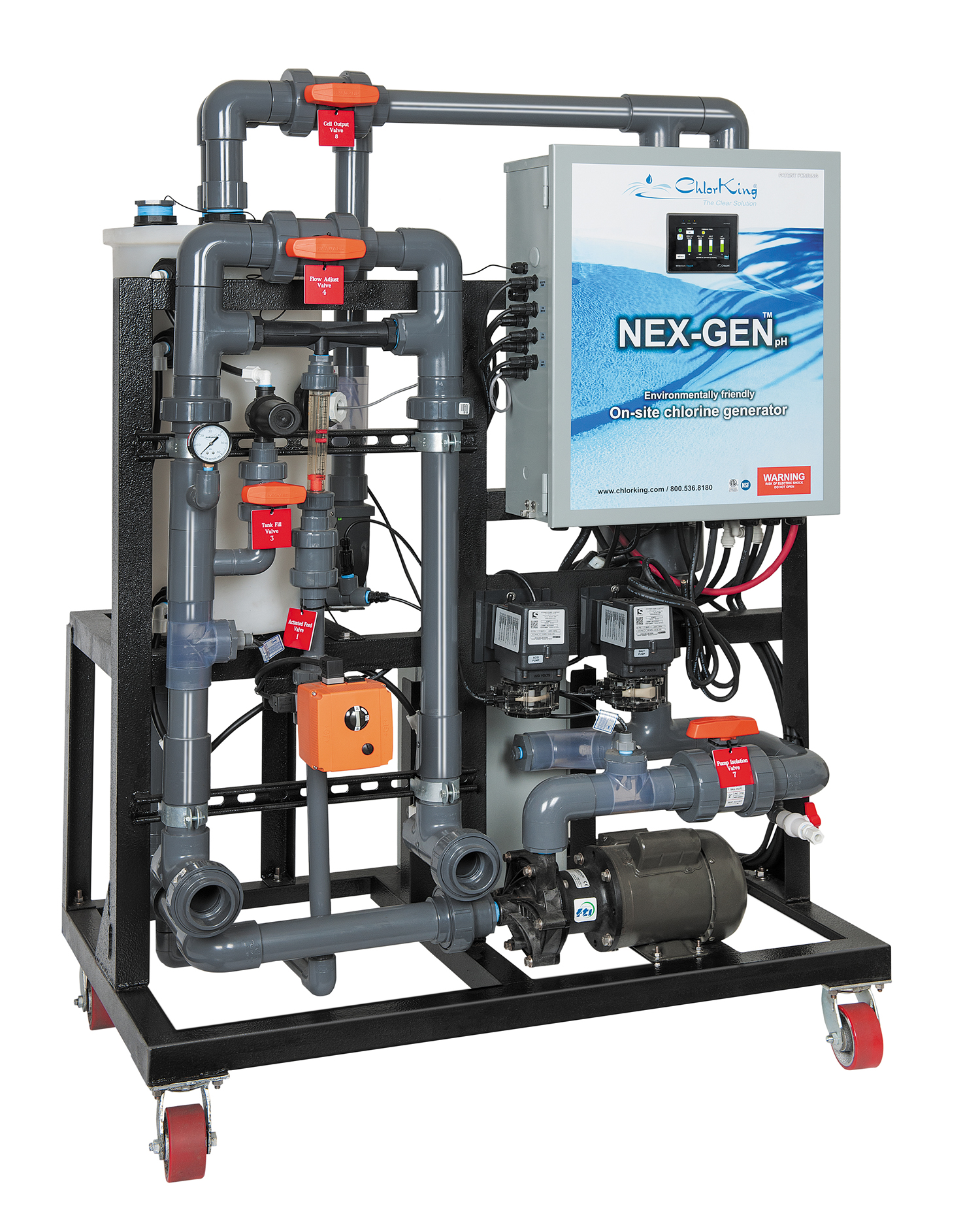 Self-contained batch chlorine generation systems use pool water, which eliminates the need to connect them to freshwater sources. They are designed for pools with heavy use or dilution for owners who want eliminate chlorine without operating a salt pool.