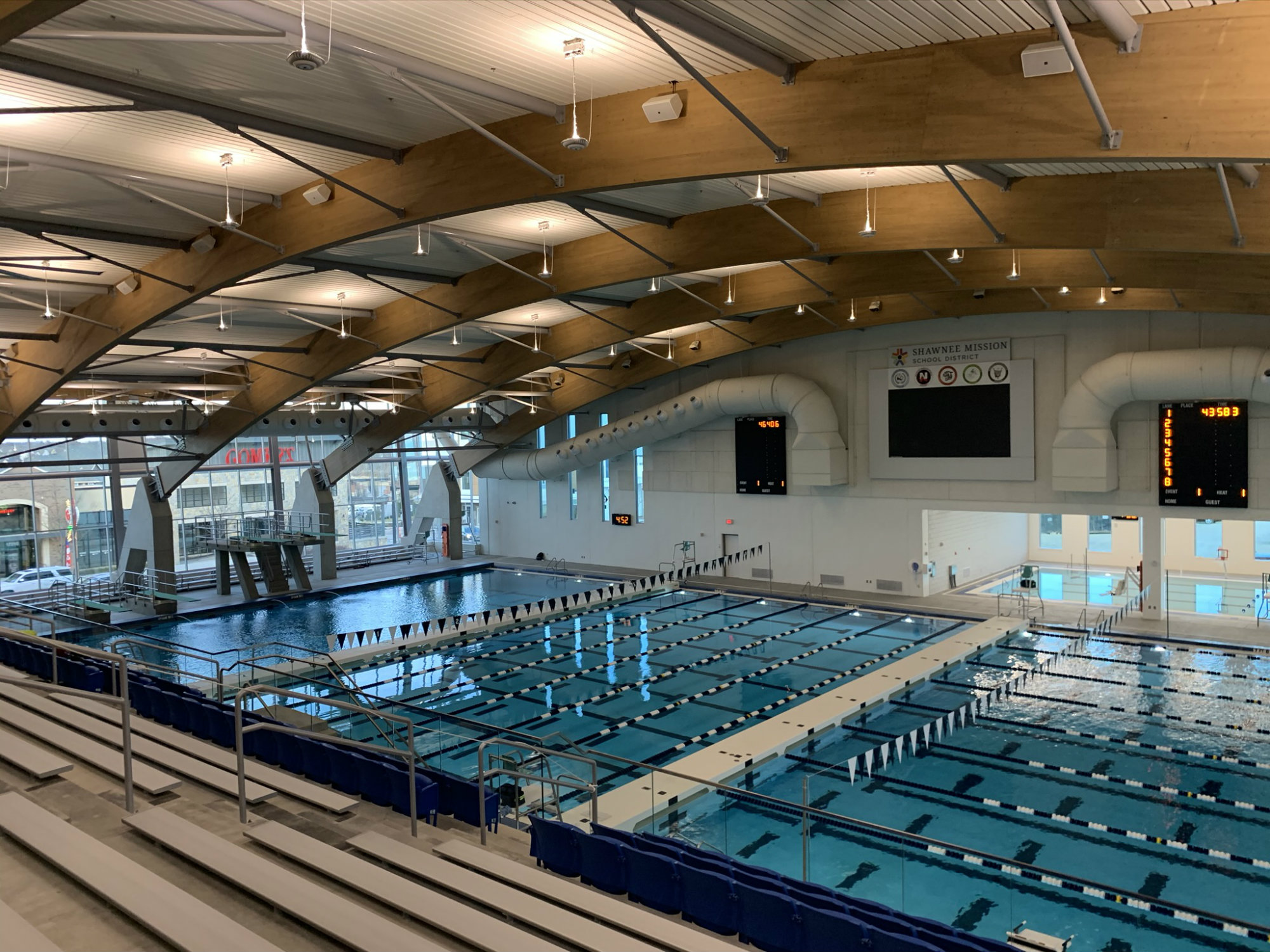 Shawnee Mission School District Aquatic CenterArchitect: ACI BolandAquatic Designer/Consultant: Counsilman-Hunsaker