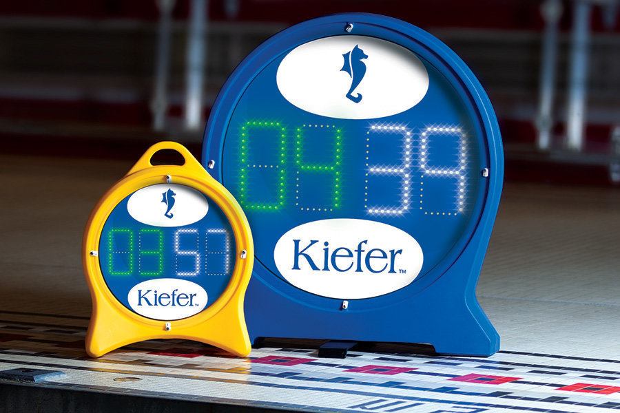 Adolph Kiefer’s new Digital Pace clocks are built in the USA and feature tough polyethylene bodies, resilient LED lights, and reliable solid-state circuitry for maximum service life. The LED digits are high visibility for outdoor and indoor use. Rechargeable models deliver a minimum six-hour run time. Includes a remote control for display reset (synchronized reset for multiple clocks) with a 50-meter range. Contact: 800.323.4071; kiefer.com