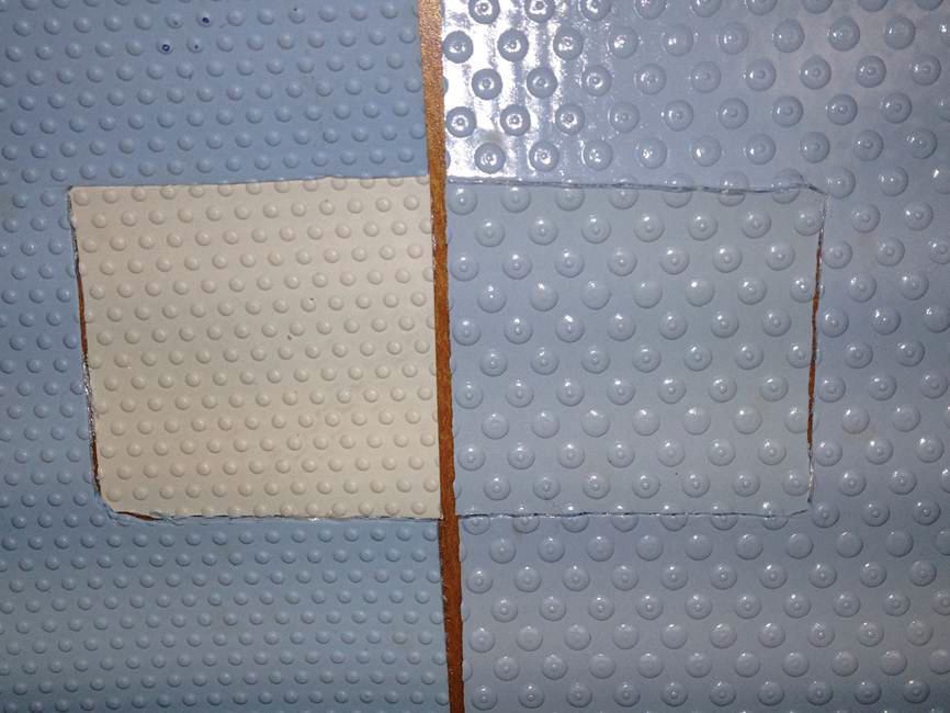 RenoSys : The new Infinity Membrane from RenoSys is a completely colorfast, commercial, reinforced PVC pool membrane designed to be highly resistant to plasticizer migration, and will remain colorfast and last longer than standard PVC formulations, according to manufacturer. It also is virtually impervious to the effects of UV and chlorine. Shown in photo: Side-by-side samples demonstrate the effect of high levels of chlorine immersion on Infinity (bottom) and a competitor’s product (top) for 24 hours, simulating several years of normal exposure. Contact: 800.783.7005; renosys.com