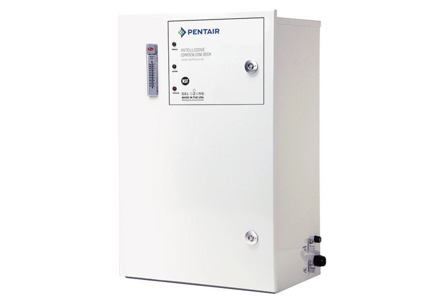 Pentair’s IntelliZone ozone generator uses ozone’s oxidation and sanitation power combined with traditional chlorine systems to produce the clearest pool water possible, say company officials. In addition to reducing chlorine consumption by as much as 50 percent, the NSF 50-approved unit reduces chemical odors indoors and has no harmful byproducts. It is available in eight sizes. Contact: 800.831.7133; pentaircommercial.com